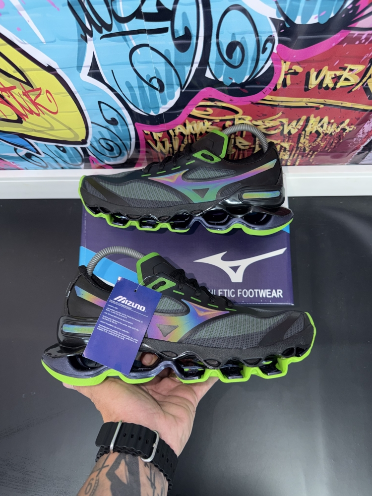 Mizuno Wave Prophecy 15 PRETO VERDE - Als Multimarcas - Calçados