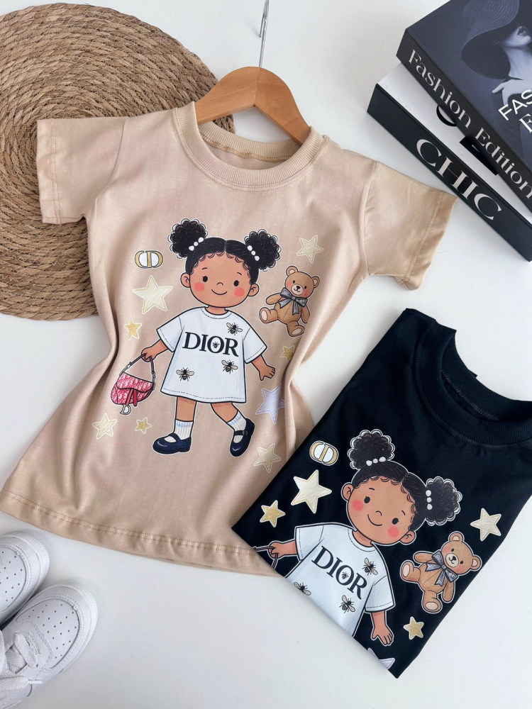 T-shirt Menina Dior - CABIDE ROSA KIDS ATACADO