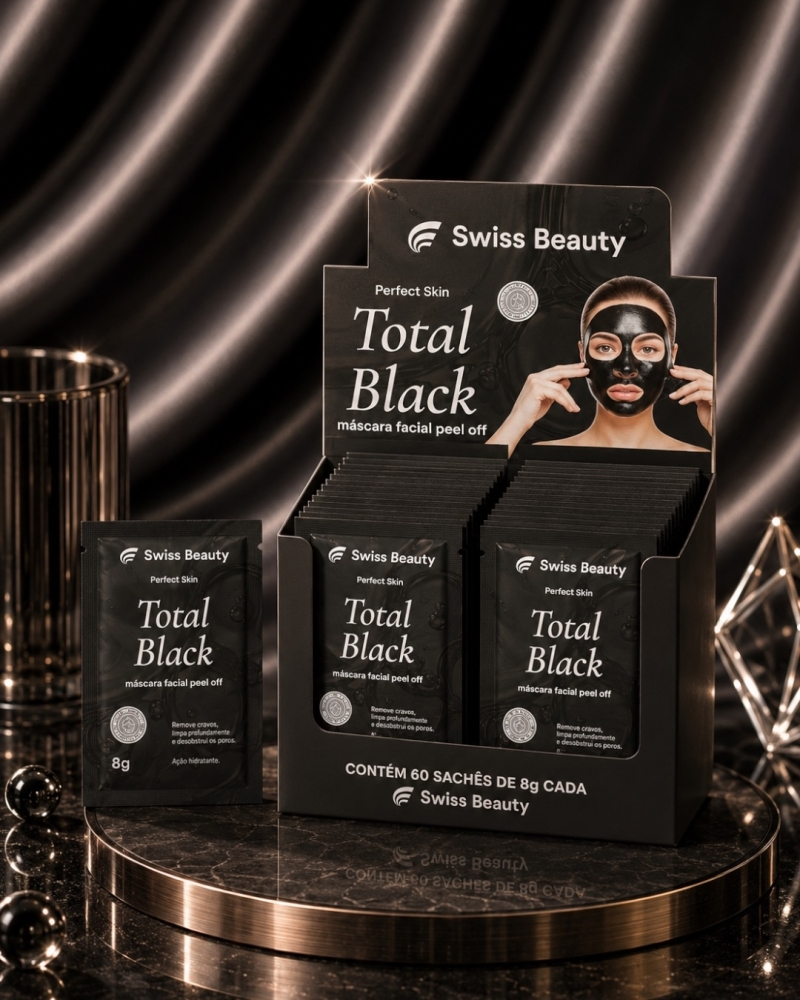 Máscara Facial Total Black Peel Off 8g - Swiss Beauty - SBB